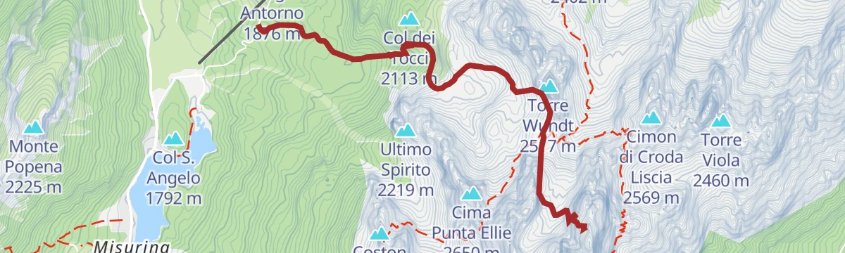 Route map: Via Ferrata: Cima Cadini Nordest - Merlone